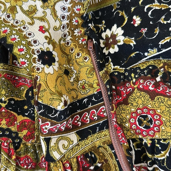 Vintage Multicolor patchwork style floral pattern Sleeveless Dress, Barkcloth - Picture 8 of 8